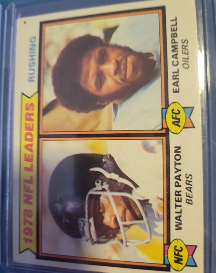1979 Topps #3 1978 NFL Leaders: Rushing (Walter Payton / Earl Campbell) — front