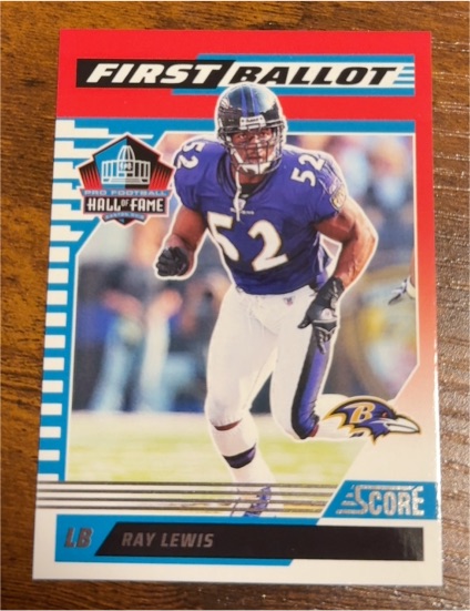 2025 Panini Score First Ballot #9 Ray Lewis — front