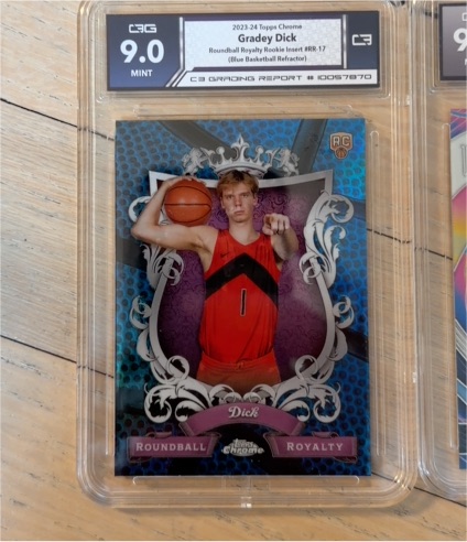 2023-24 Topps Chrome #RR-17 Gradey Dick Roundball Royalty Rookie Insert Blue Basketball Refractor — front