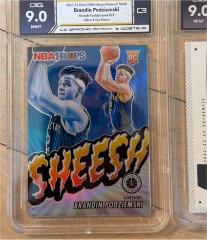 2023-24 Panini NBA Hoops Premium Stock #21 Brandin Podziemski Sheesh Rookie — front