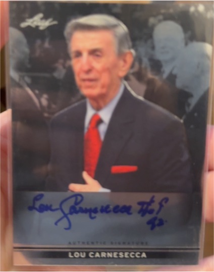 2019 Leaf Metal Lou Carnesecca On Card Autograph HOF 92 Signed /50 BA-LC1 Coach — front