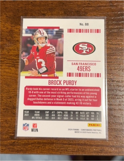 2024 Panini Contenders #88 Brock Purdy — front