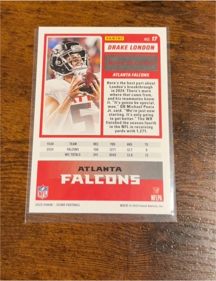 2025 Panini Score #17 Drake London — front