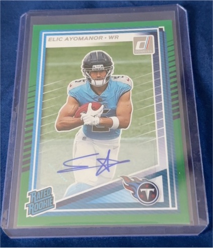 2025 Panini Donruss Green Rated Rookie Auto Elic Ayomanor — front