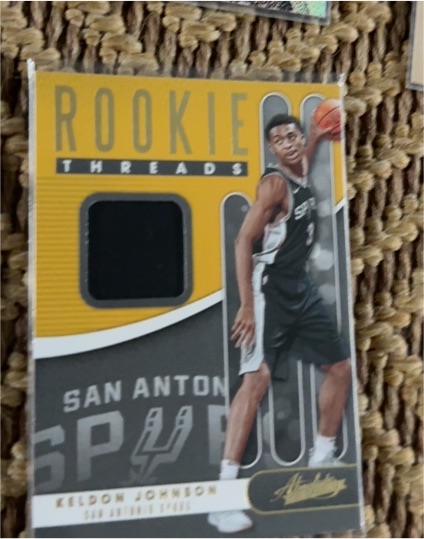 2019-20 Panini Absolute Memorabilia Rookie Threads Level 1 #RT-LSM Keldon Johnson — front