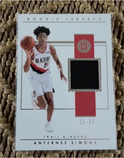 2018-19 Panini Encased Rookie Jerseys #RJ-AS Anfernee Simons — front