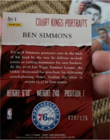 2016-17 Panini Court Kings Portraits #1 Ben Simmons — front