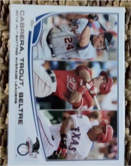 2013 Topps #294 Miguel Cabrera / Mike Trout / Adrian Beltre — front