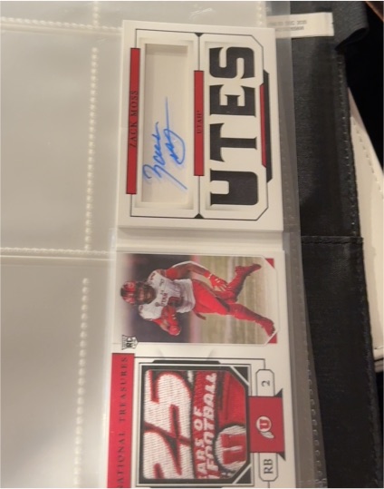 2020 Panini National Treasures Collegiate #2 Zack Moss Rookie Patch Auto Booklet — front