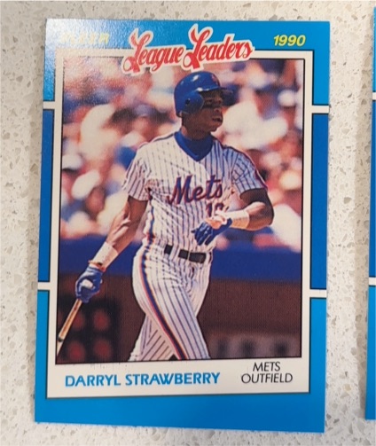 1990 Fleer League Leaders #38 Darryl Strawberry — front