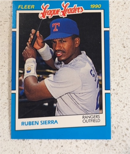 1990 Fleer League Leaders #36 Ruben Sierra — front