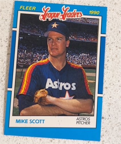 1990 Fleer League Leaders #35 Mike Scott — front