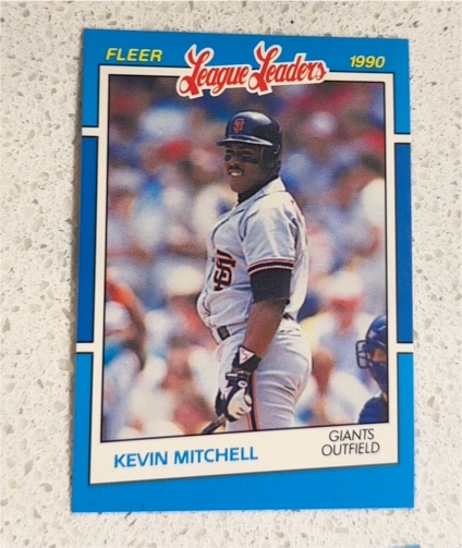 1990 Fleer League Leaders Kevin Mitchell — front