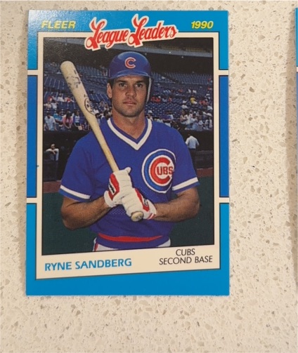 1990 Fleer League Leaders #33 Ryne Sandberg — front