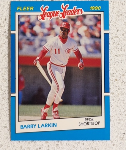 1990 Fleer League Leaders #22 Barry Larkin — front