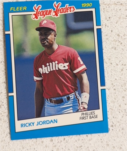 1990 Fleer League Leaders #24 Ricky Jordan — front