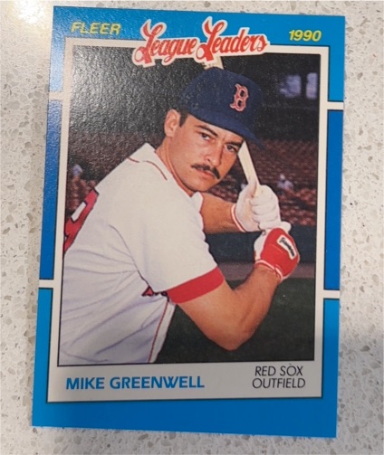 1990 Fleer League Leaders #13 Mike Greenwell — front