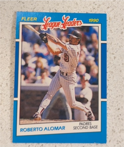 1990 Fleer League Leaders #1 Roberto Alomar — front