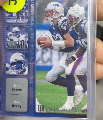 2002 Upper Deck #SY-9 Tom Brady / Troy Brown Synchronicity — front