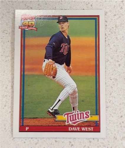 1991 Topps #578 Dave West — front