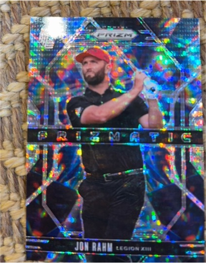 2025 Panini Prizm LIV #9 Jon Rahm Prizmatic Prizms Pulsar — front