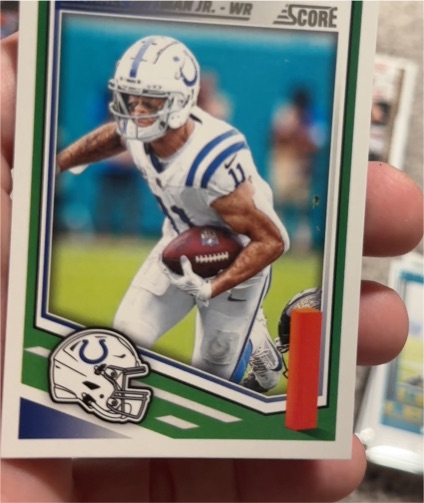 2025 Panini Score #246 Michael Pittman Jr. Green Parallel — front