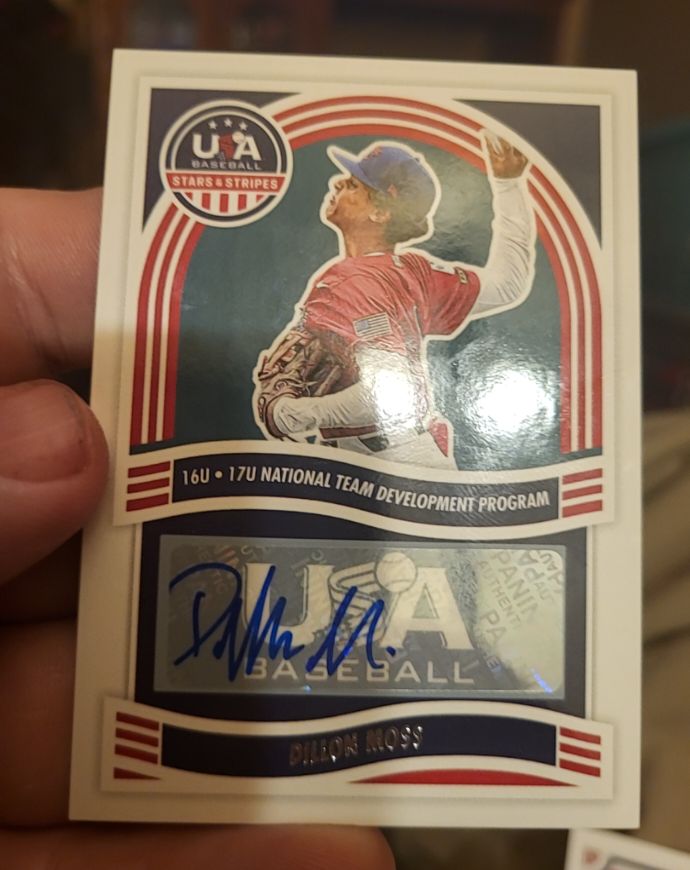 2024 Panini USA Baseball Stars & Stripes National Team Signatures #NTS-DM Dillon Moss — front