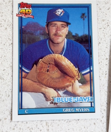 1991 Topps #599 Greg Myers — front