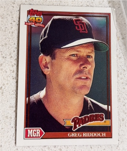 1991 Topps #109 Greg Riddoch — front