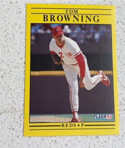 1991 Fleer #59 Tom Browning — front