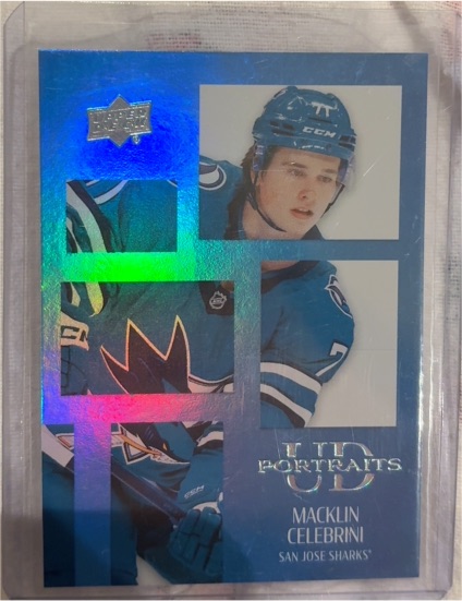 2024-25 Upper Deck UD Portraits #P37 Macklin Celebrini — front