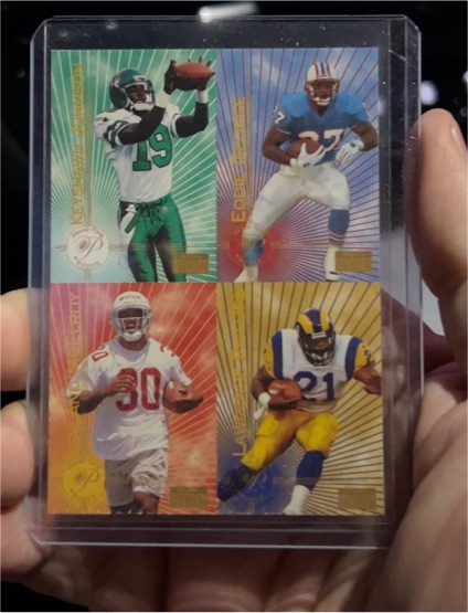 1996 SkyBox Premium #237 Keyshawn Johnson Eddie George Lawrence Phillips Leeland McElroy — front