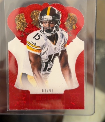 2013 Panini Crown Royale #153 Justin Brown Red Die-Cut Crown — front