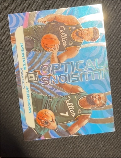 2022-23 Donruss Optic #2 Jayson Tatum / Jaylen Brown Optical Illusions — front