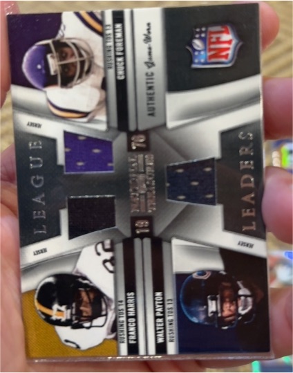 2006 Upper Deck Legends of Football League Leaders George Blanda Franco Harris Walter Payton #LE-3 — front