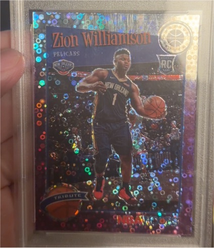 2019-20 Panini NBA Hoops Premium Stock #296 Zion Williamson — front