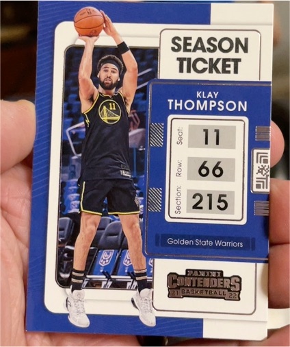2021-22 Panini Contenders Season Ticket #20 Klay Thompson — front