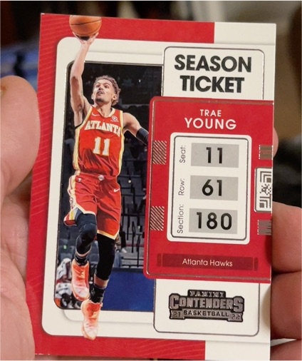 2021-22 Panini Contenders Season Ticket #4 Trae Young — front