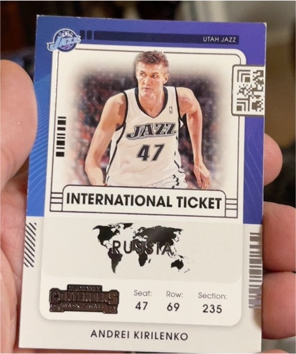 2021-22 Panini Contenders International Ticket #8 Andrei Kirilenko — front