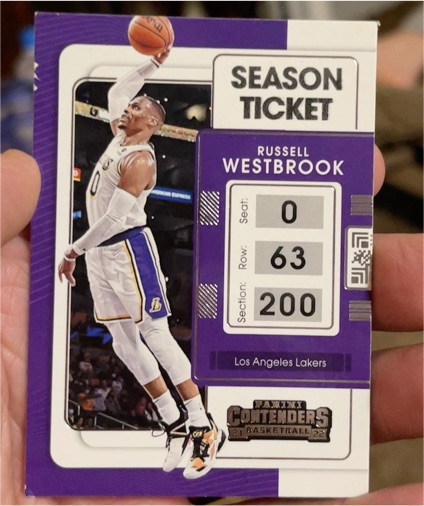 2021-22 Panini Contenders Basketball #0 Russell Westbrook Season Ticket — front