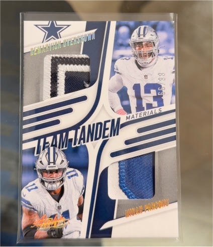 2025 Panini Absolute Team Tandem Materials #TTM-MPO Micah Parsons and Demarvion Overshown — front