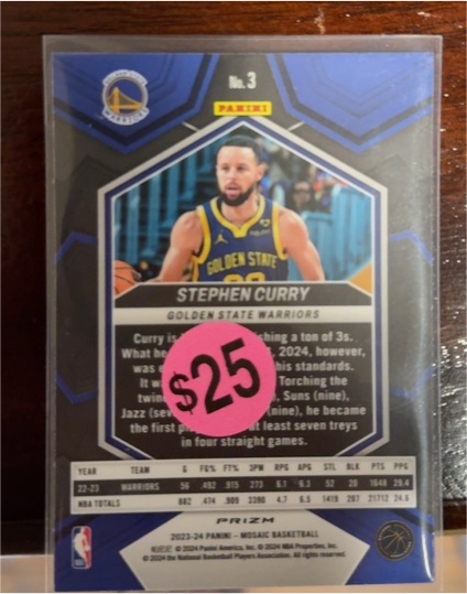 2023-24 Panini Mosaic #3 Stephen Curry — front