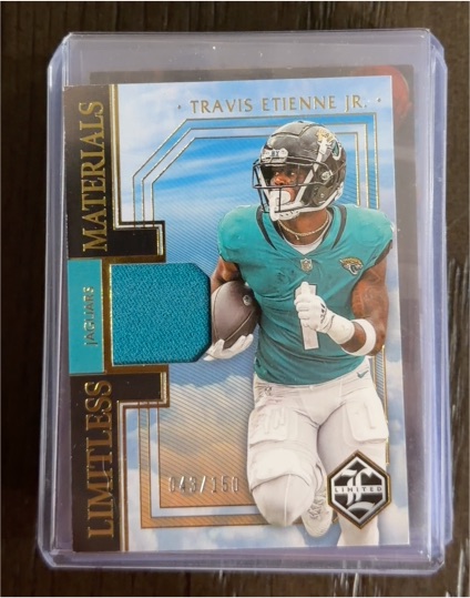 2023 Panini Limited Limitless Materials #LM-TEJ Travis Etienne Jr. — front