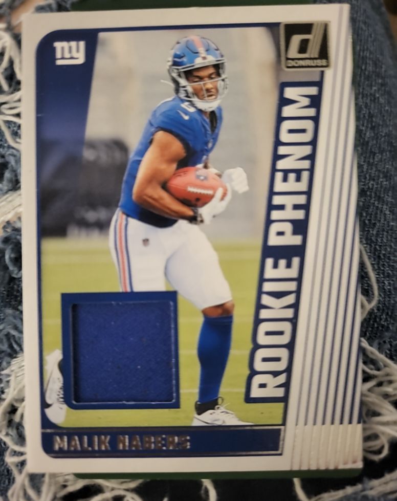2024 Panini Donruss Rookie Phenom Jersey Patch #RPJ-MNA Malik Nabers — front