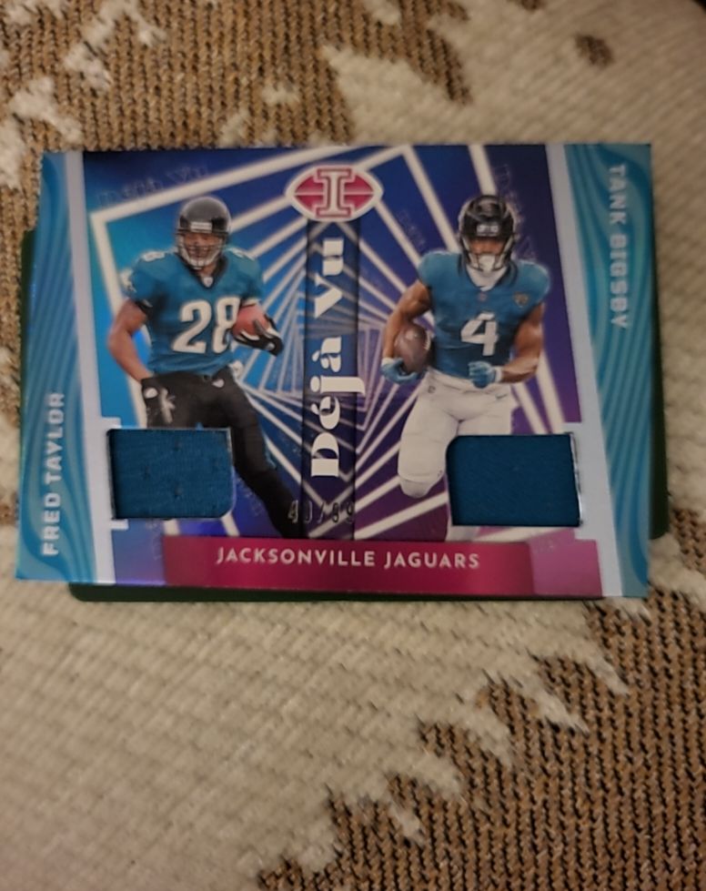 2023 Panini Illusions #DV-TB Fred Taylor Tank Bigsby Deja Vu Jersey — front