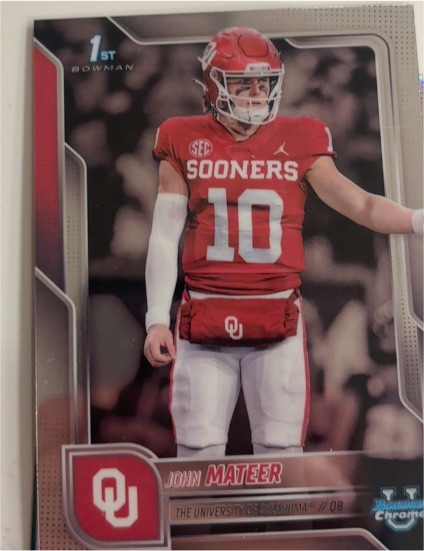 2025 Bowman University Chrome #1 John Mateer — front