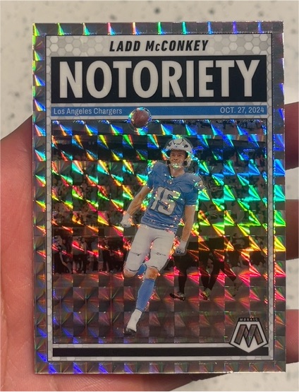 2025 Panini Mosaic #2 Ladd McConkey Notoriety — front