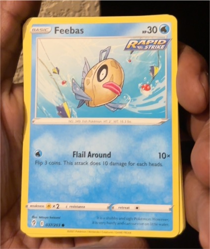 2021 Pokémon Evolving Skies #037 Feebas — front