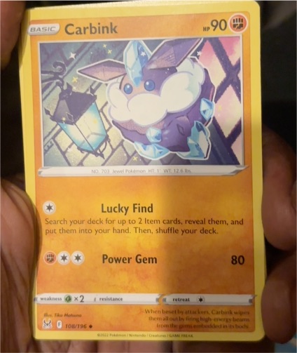 2022 Pokémon Lost Origin #108 Carbink — front