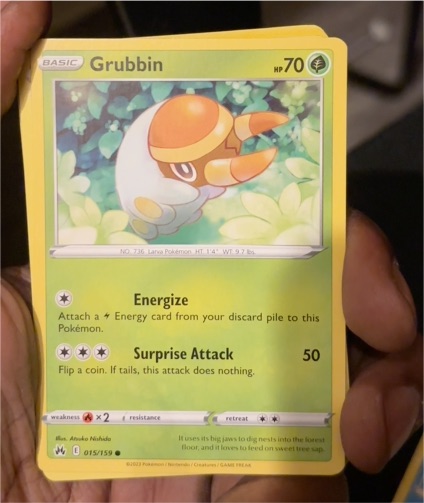 2023 Pokémon TCG Crown Zenith #015 Grubbin — front